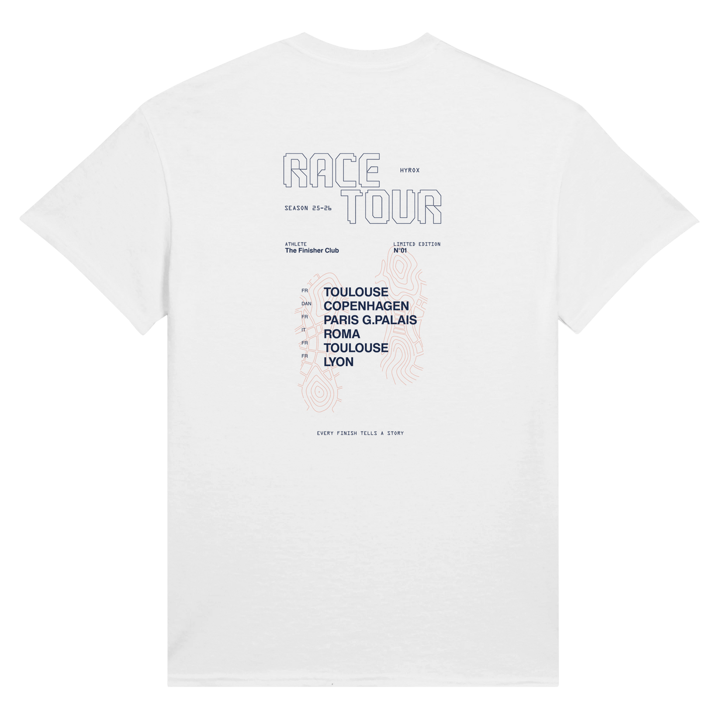 T-shirt Hyrox personnalisé blanc Race Tour